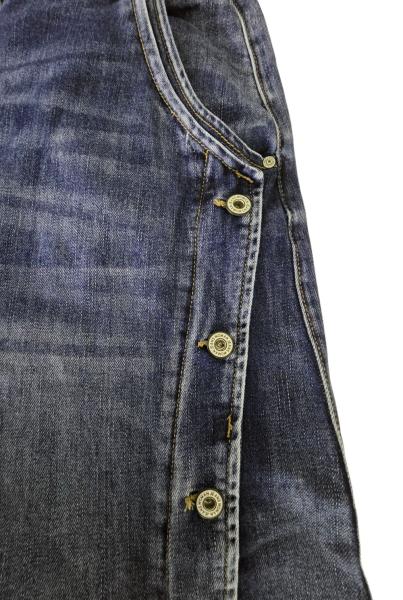 Sexy Woman Lässige  Baggy Jeans im used Look mit Zierknöpfen & Elastikbund