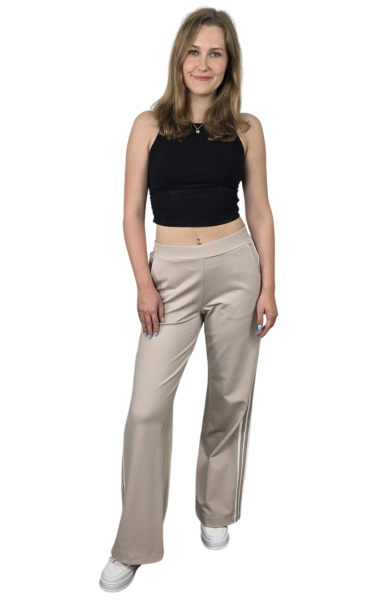 Marlenehose mit beige-weißen Streifen