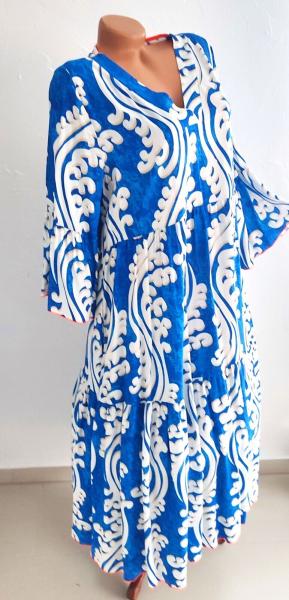 Maxi Sommerkleid Blau, made in Italy