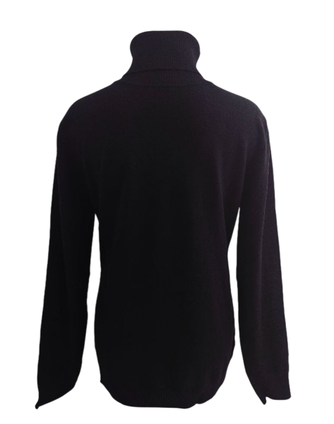 Damen Rollkragen Fein Strick Pullover Oberteil schwarz