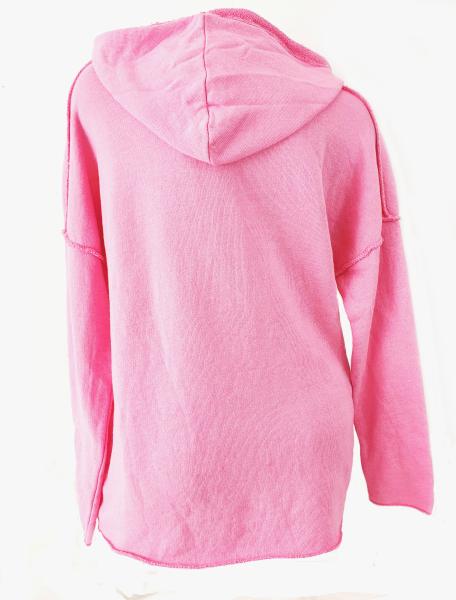Trendiger Damen Hoodie in rosa mit 3D-Stern – Stylisches Kapuzen-Sweatshirt für modische Auftritte