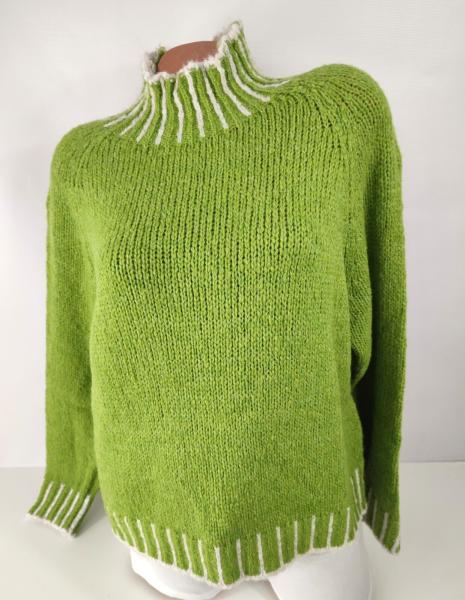 Hochwertiger Damen-Strickpullover mit Rollkragen in Grün – Stilvoll & warm
