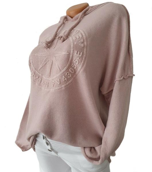 Trendiger roséfarbener Hoodie mit dreidimensionalem Stern-Design​