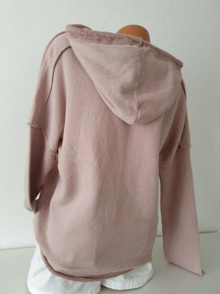 Bequemer Damen Kapuzenpullover in Rosé mit 3D-Stern​