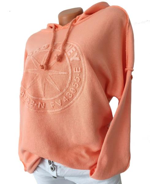 Modischer Kapuzenpullover in Orange mit auffälligem Stern-Motiv​
