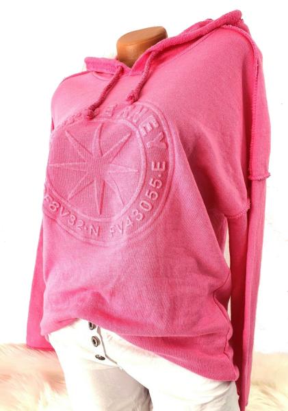 Modischer Kapuzenpullover in Pink mit auffälligem Stern-Motiv​