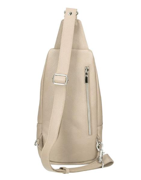 Exklusiver Damen Leder-Cityrucksack / Bodybag – Silber-Edition