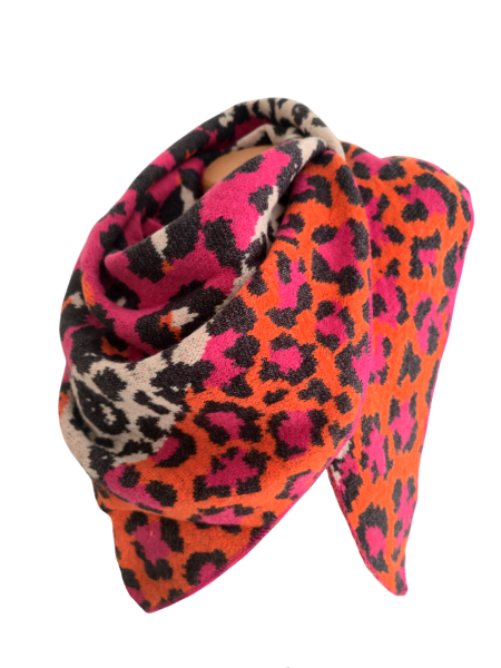 Damen Wendeschal Dreick Tuch Schal Winter Herz kuschelweich pink orange