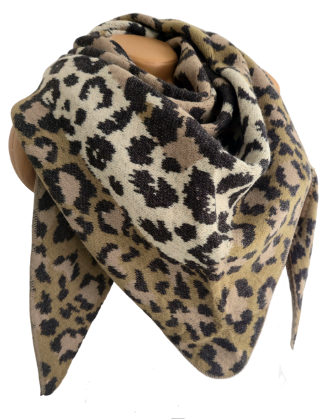 Damen Wendeschal Dreick Tuch Schal Winter Herz kuschelweich khaki taupe