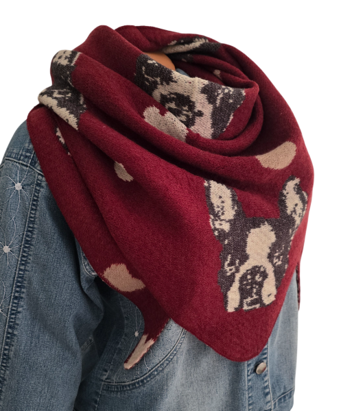 Damen Schal Wendeschal Dreick Tuch Winter Herz kuschelweich warm Frenchi