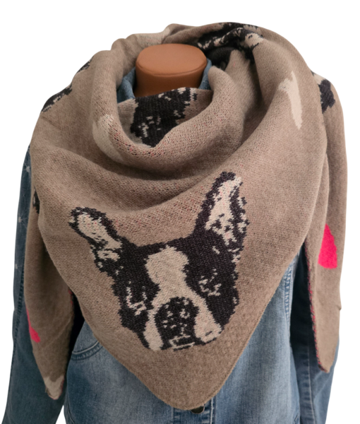 Damen Schal Wendeschal Dreick Tuch Winter Herz kuschelweich warm Frenchi
