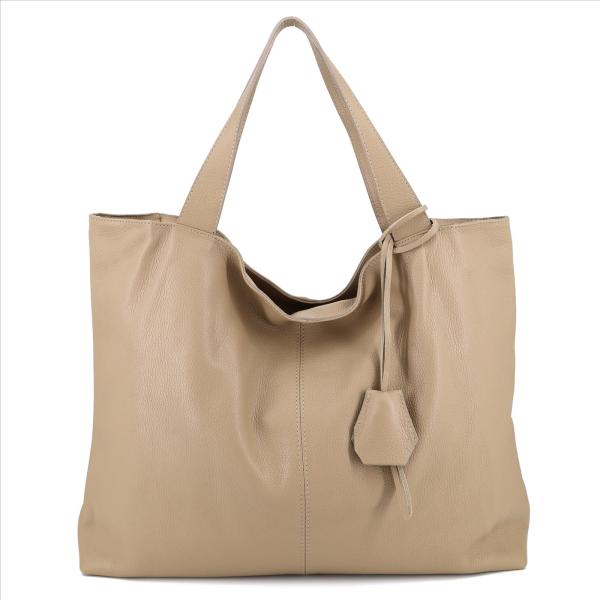 geräumige Schultertasche / Shopper / Shopping-Bag - echt Leder - Made in Italy - in verschiedenen Farben