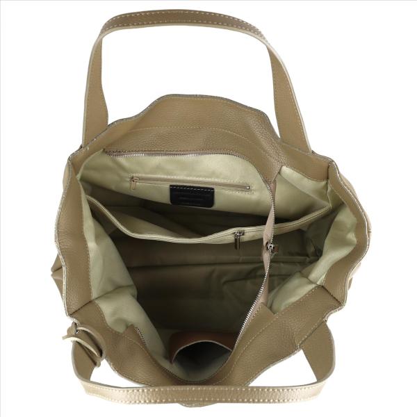 geräumige Schultertasche / Shopper / Shopping-Bag - echt Leder - Made in Italy - in verschiedenen Farben